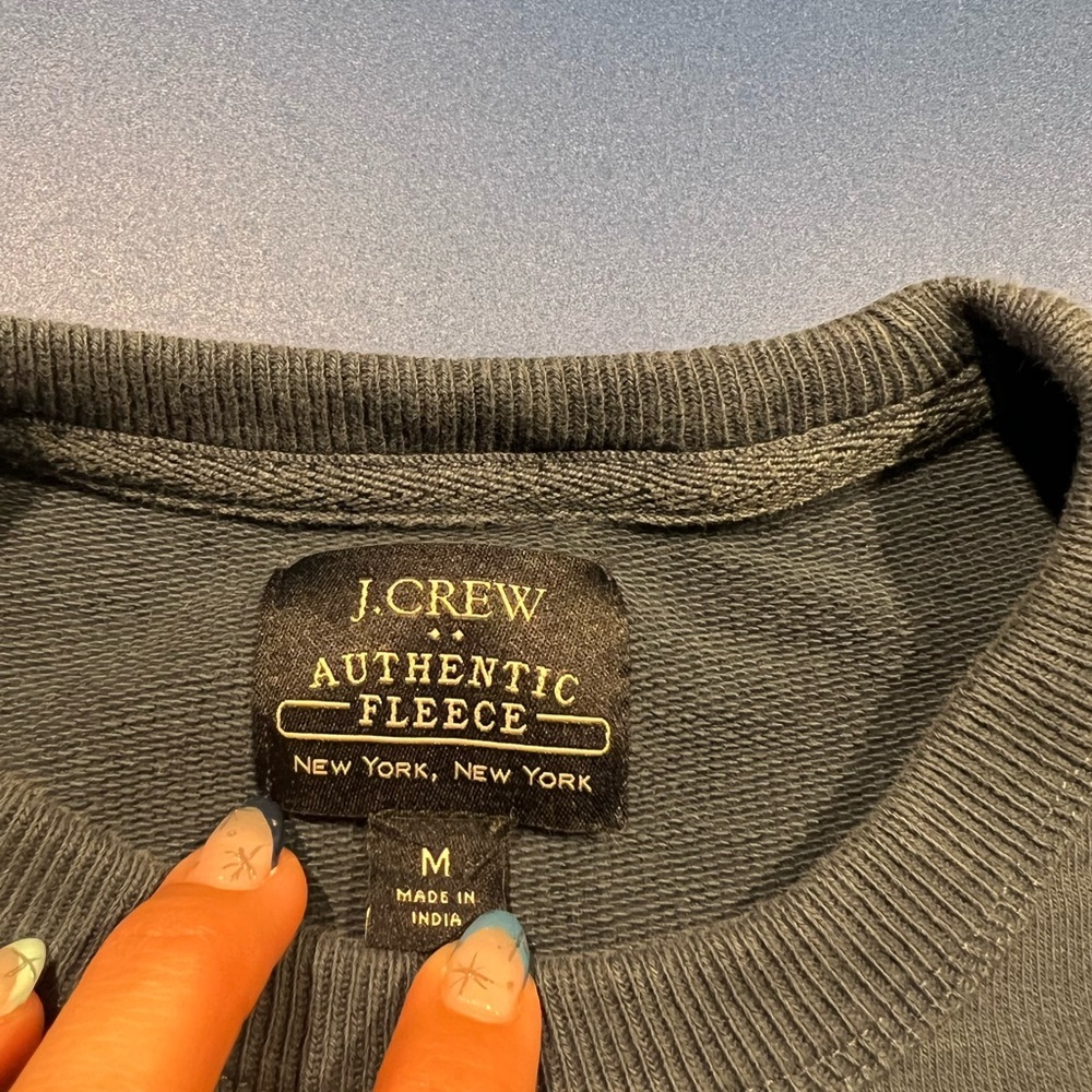 J Crew Men's Size Medium Cotton 1983  Fish Union Blue Crewneck - Picture 5 of 7